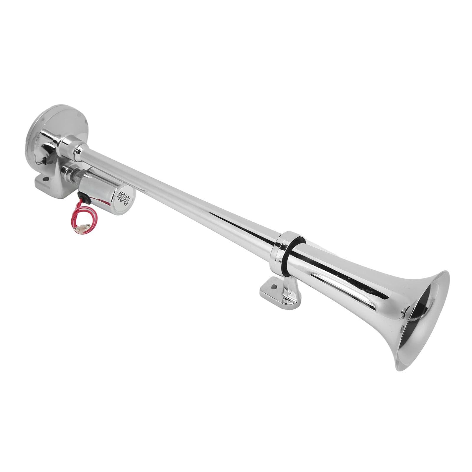 Electric Trumpet Horn 1 Tube for Train Car Boat Zinc Alloy Chrome Plating 135db 450mm 12V24V
