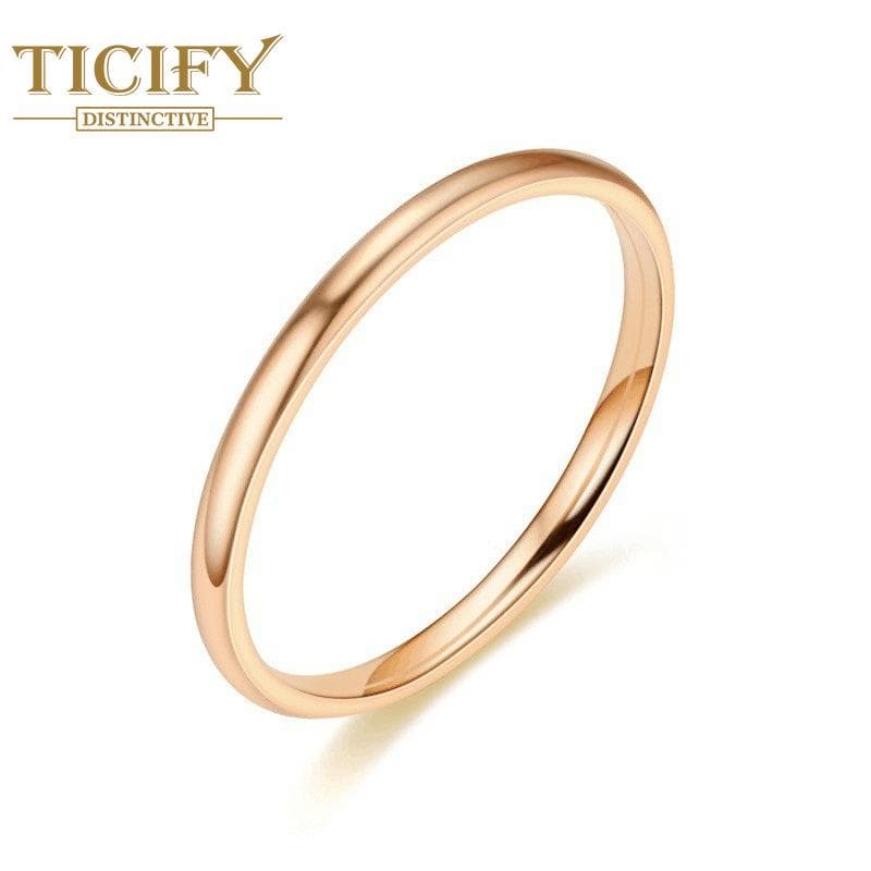 Temperature Niche Titanium Steel Ring Women's Circle Simple Light Face Couple Ring 9 rose gold