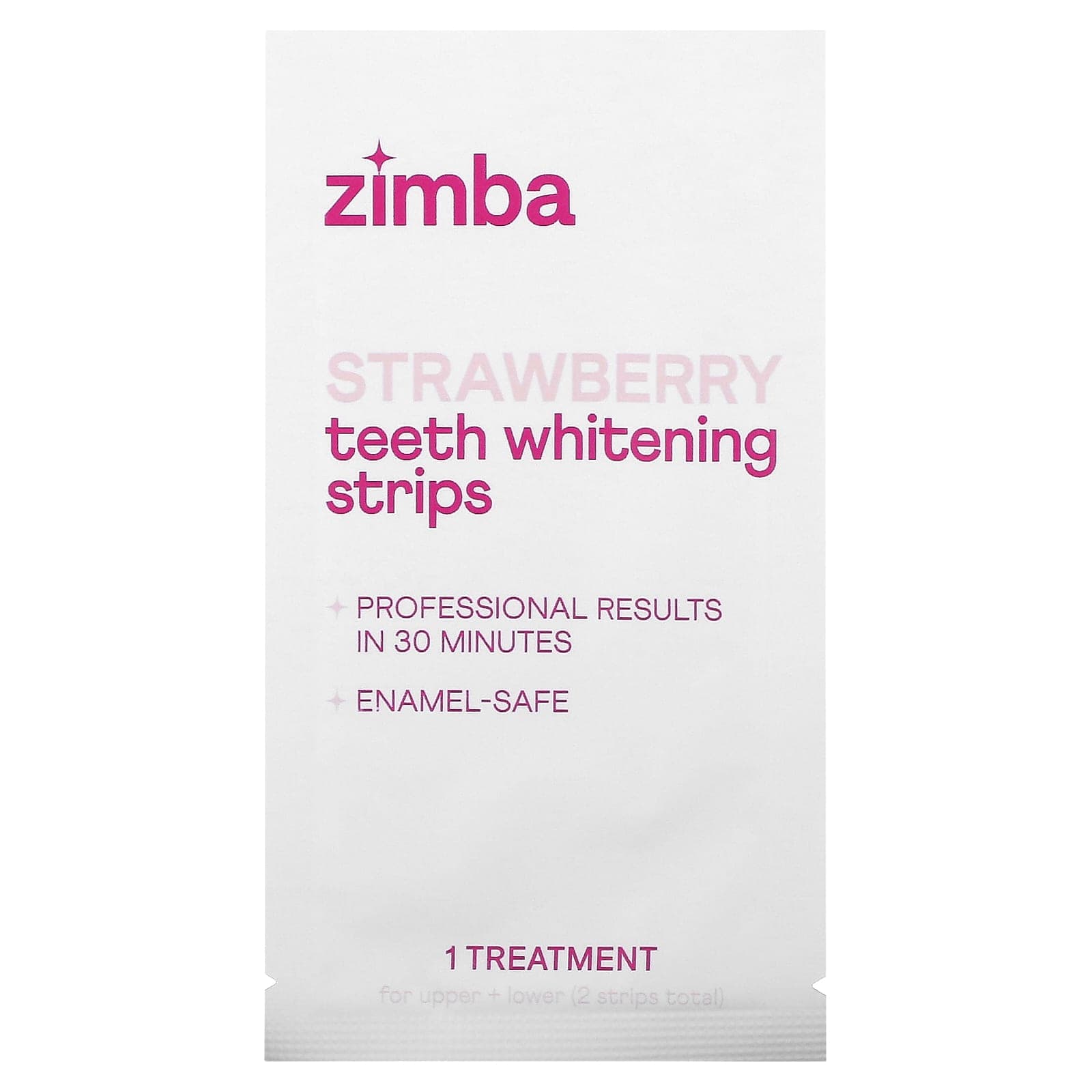 Zimba, teeth whitening strips, strawberry flavor, 14 treatments