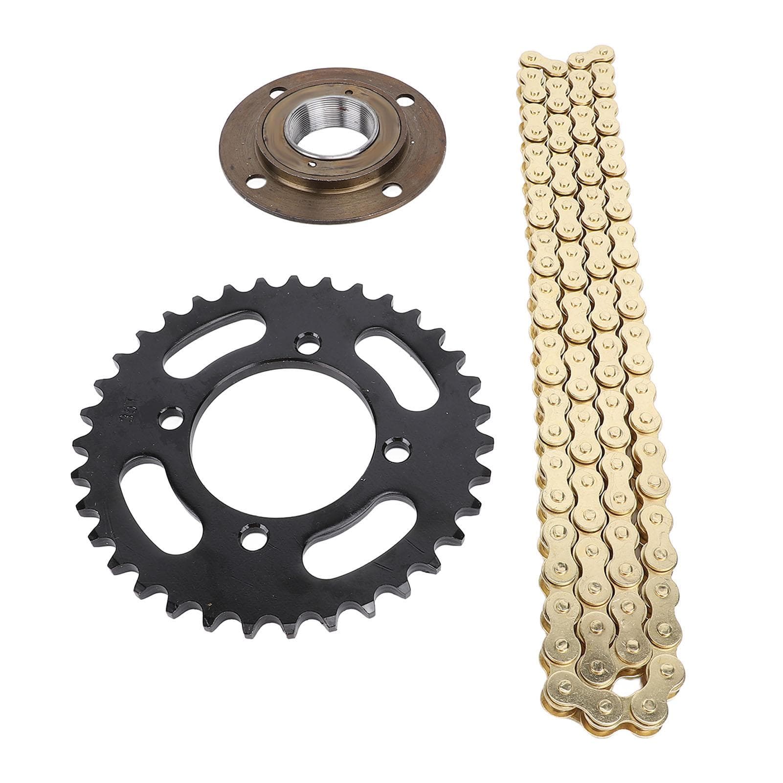 420 Chain Sprocket Kit Steel 96 Links Chain 35T Rear Sprocket Toothless Freewheel Set for DIY