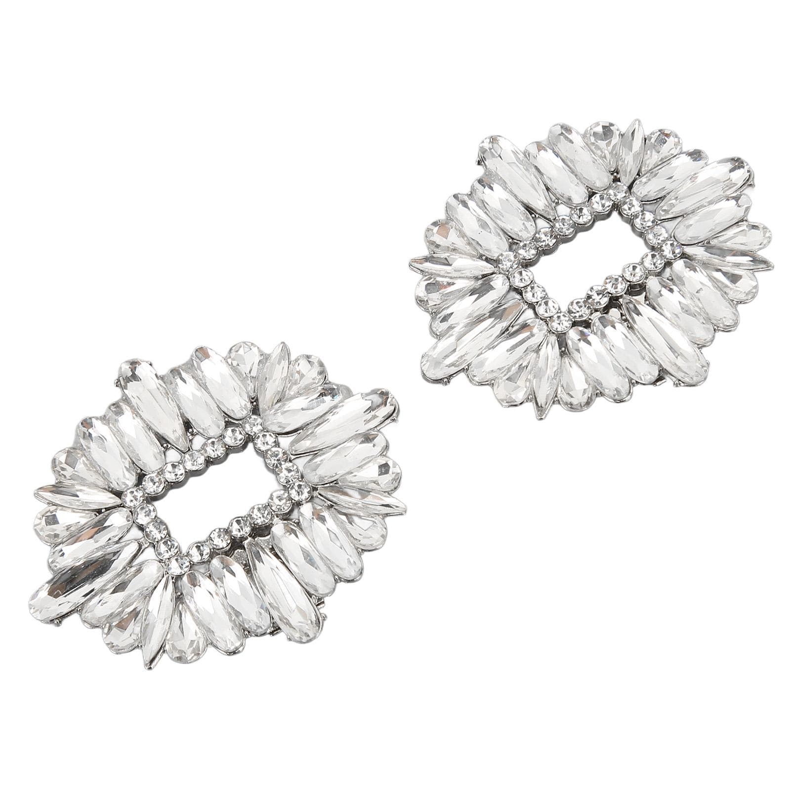 2 Pairs Rhinestone Shoes Buckle Fashionable Sparkling DIY Crystal Shoes Clip for Shoes Accessories