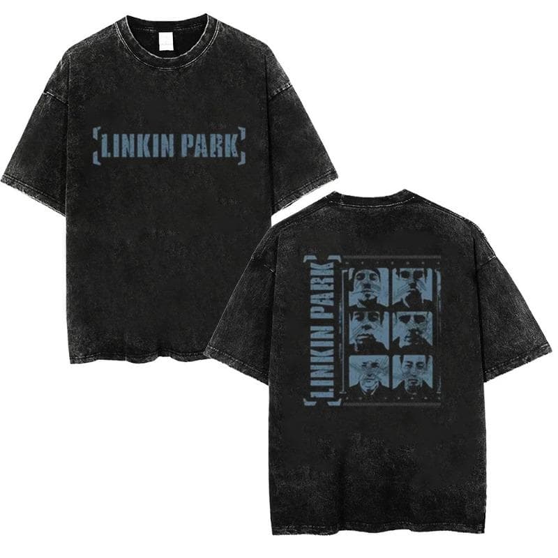 Men Washed T Shirt Casual Linkin Meteora 20th Anniversary Park Vintage tees Oversized Comfortable Streetwear S