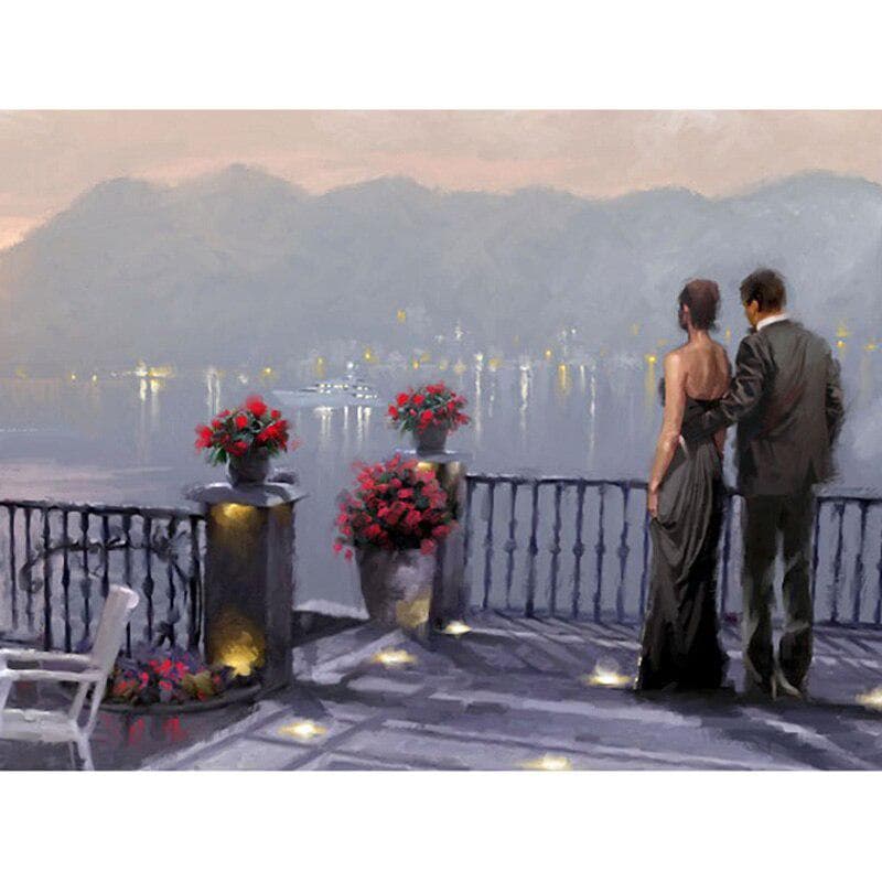 Full Round Drill Diamond Embroidery Husband and Wife 5D DIY Diamond Painting Cross Stitch Rhinestone 20X30CM