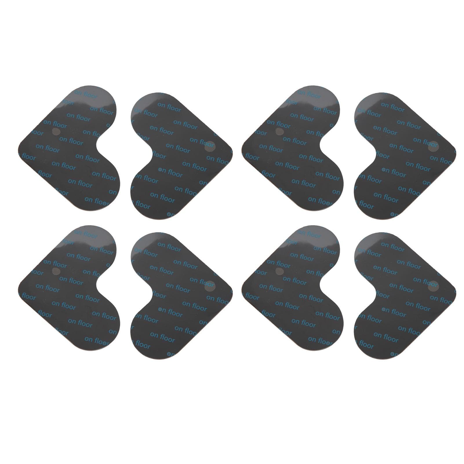 8pcs Rug Pads Black Large Heart Shaped Washable PU Rug Tape Pads for Hardwood Floors