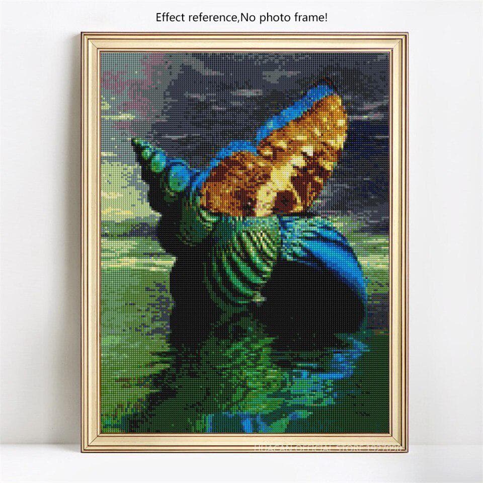Rhinestone Conch Butterfly 5D DIY Diamond Painting Animal Diamond Embroidery 20X30CM