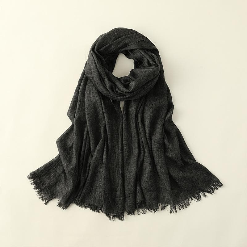 Summer Silk Scarf for Women, Fashionable Sun Protection and Shading, Beach Long Scarf, Solid Color Cotton and Linen Silk Scarf, Scarf 100*195CM