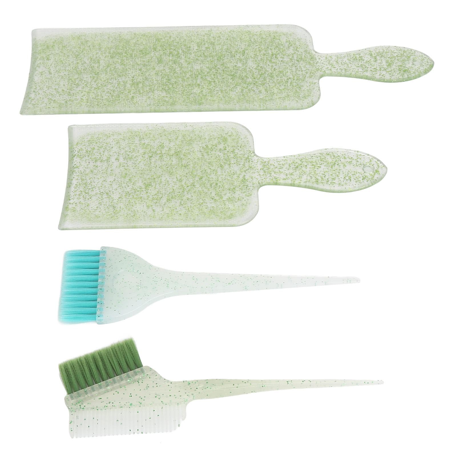 4pcs Hair Coloring Board Kit Highlighting Tinting Bleaching Hair Dyeing Brush Board Kit for Beauty green
