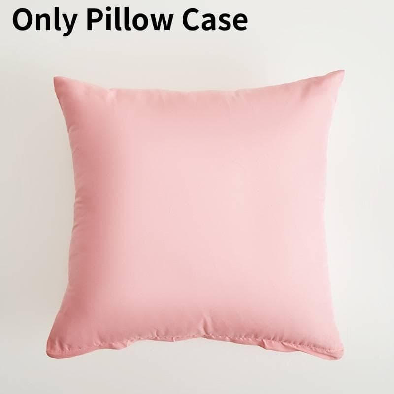Luxurious Thick Plain Polyester Cushion Cover For Sofa And Living Room 18x18 Inches Pink