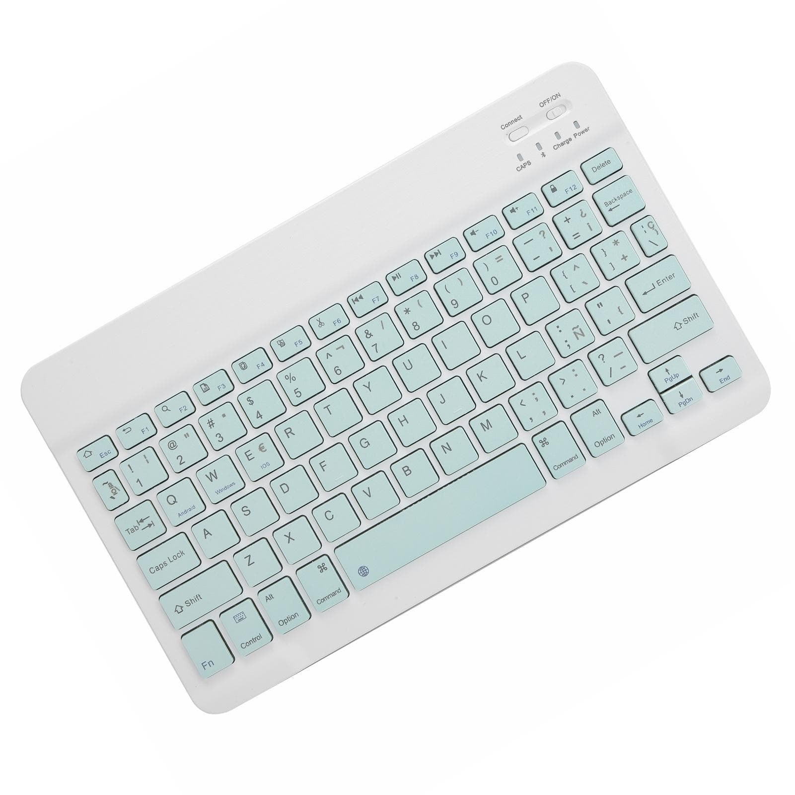 Wireless Bluetooth Keyboard Keycaps Typewriter Compatible with Universal Device 10inLight Green light green