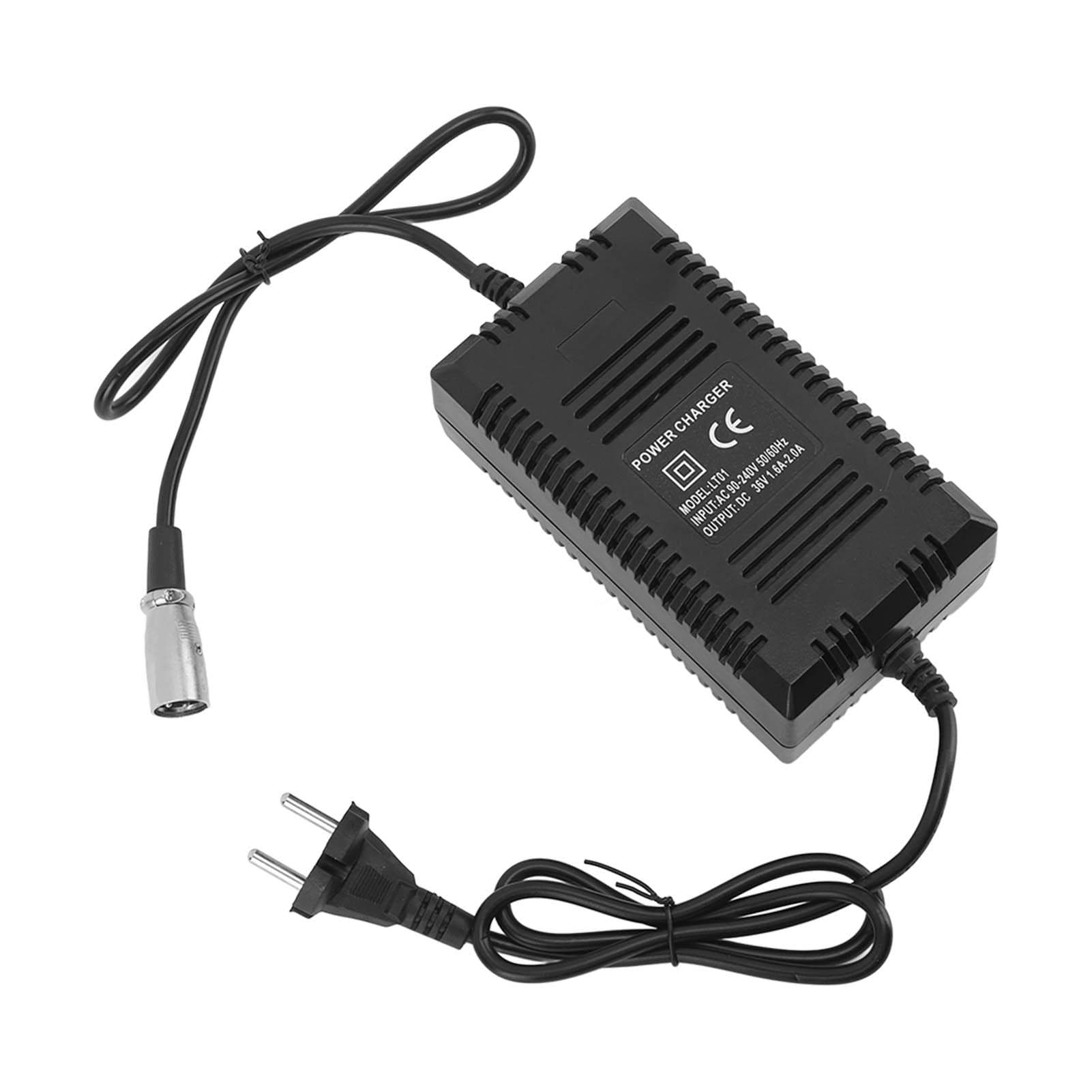 DC 36V Electric Bike Charger 1.6A to 2.0A Output 3 Pin XLR Electric Scooter Lithium Battery Charger