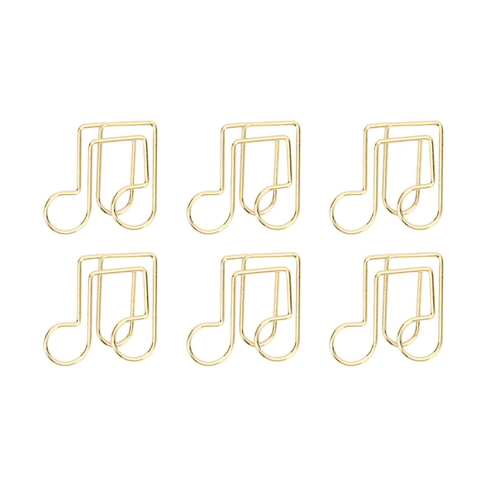 100pcs Shaped Paper Clips Prevent Slip Cute Decorative Metal Small Paperclips for Document Notebook
