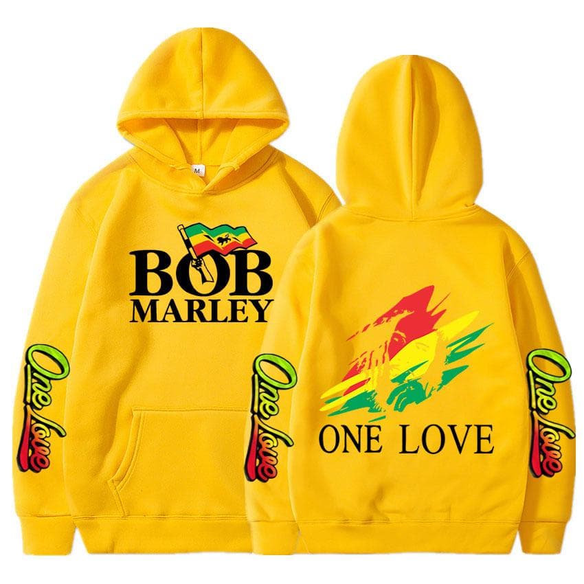 Rapper Bob Marley Hoodies Legend Reggae One Love Hooded Sweatshirts Men Women Fashion Long Sleeve Oversized Pullovers Streetwear XL