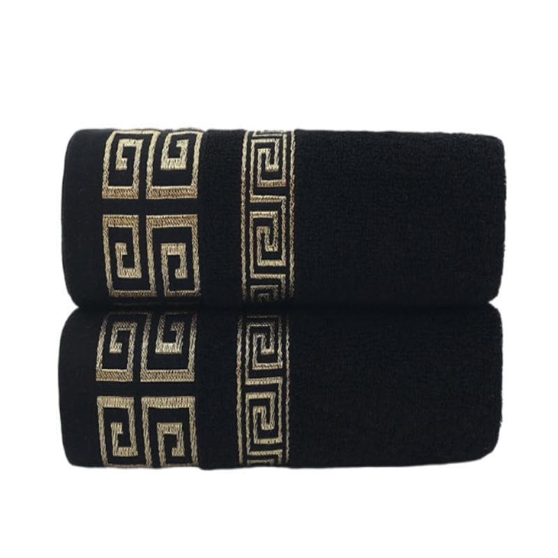 Black Cotton Towels 34x74cm 70x140cm Embroidered Hotel Bathroom Towels For Adult Quick-Dry Thicken Soft Face Bath Towels 34x74cm 1pc