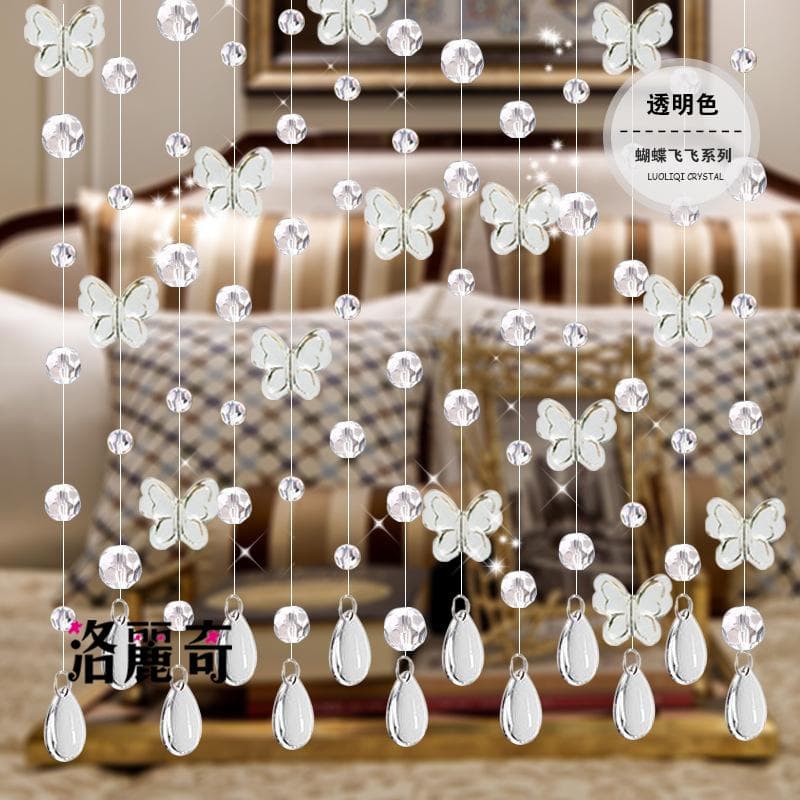 Butterfly Crystal Bead Curtain Living Room Entrance Partition Curtain Water Drop Pendant Hanging