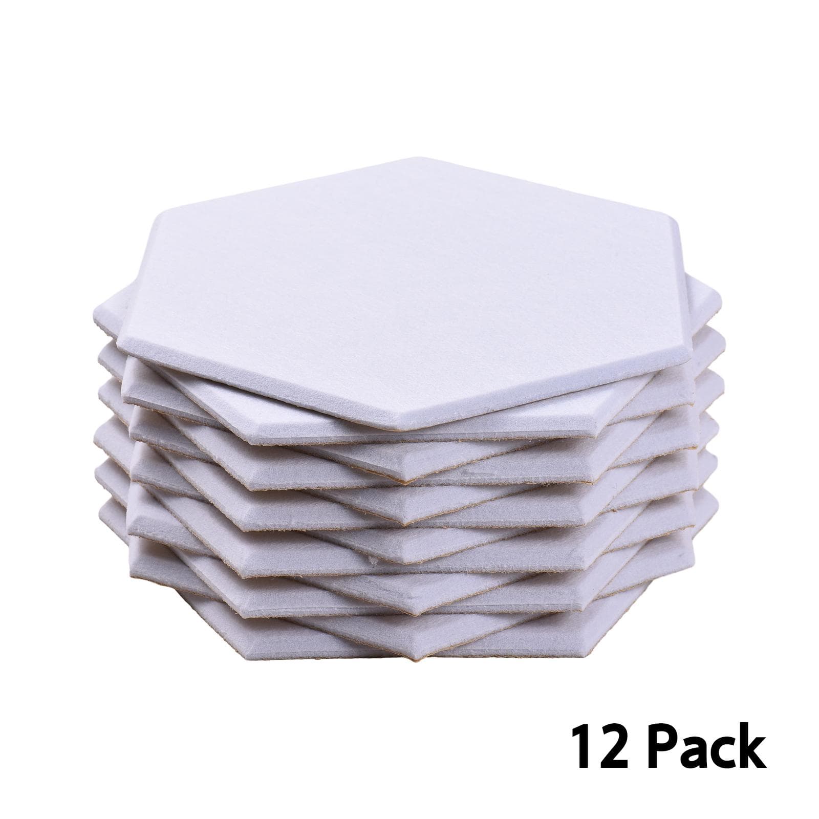 12 Pack Acoustic Panels Hexagon Sound Proof Padding for Recording Studio Office Home 11.8 x 10.2 x white