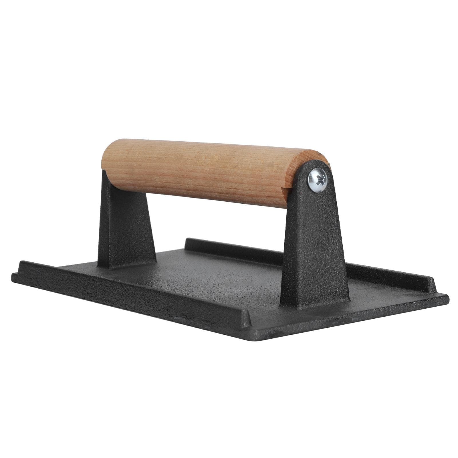 Cast Iron Grill Press Steak Bacon Weight Press Barbecue Griddle Press with Wood Handle