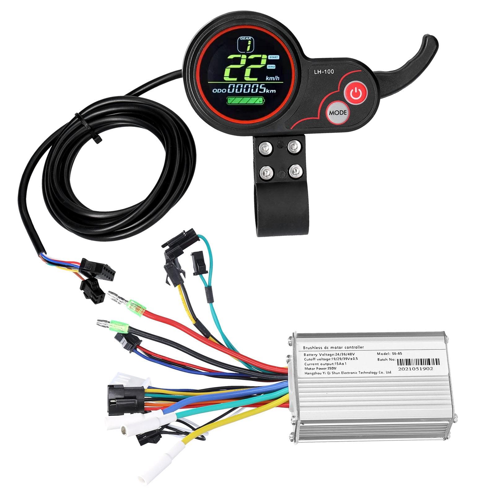 Motor Brushless Controller with Waterproof LCD Display Control Panel 24V-48V 350W Brushless multicolour