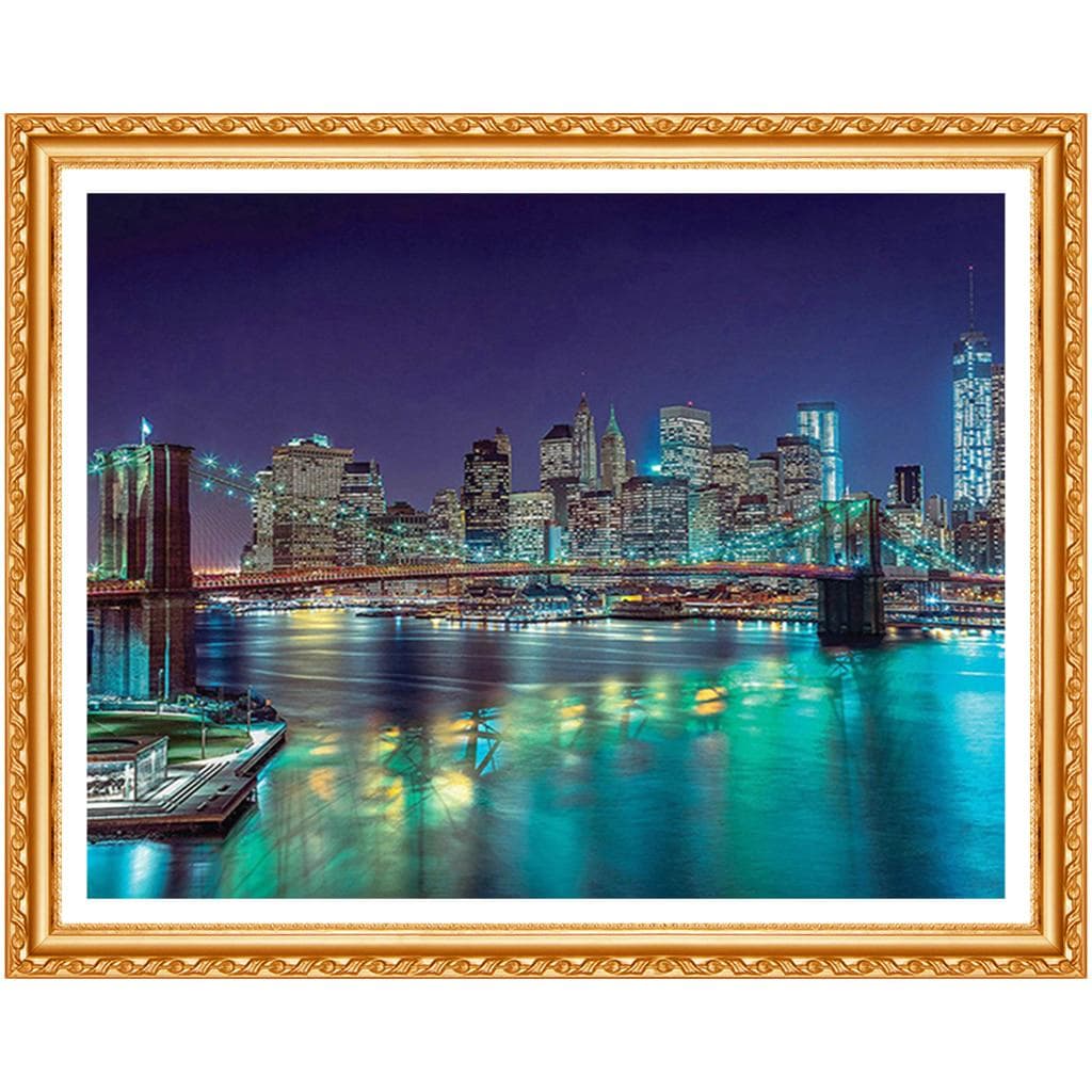 Full Round Drill 5D DIY Diamond Embroidery New York Skyline Diamond Painting Cross Stitch Rhinestone 20X30CM
