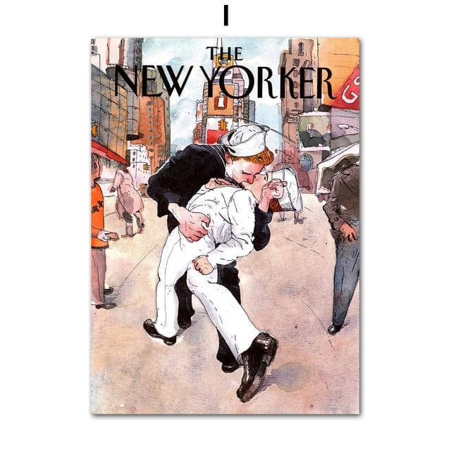 Ballerina Library Lion The New Yorker Magazine Wall Art Canvas Painting Posters And Prints Wall Pictures For Living Room Decor No Frame 50*70cm