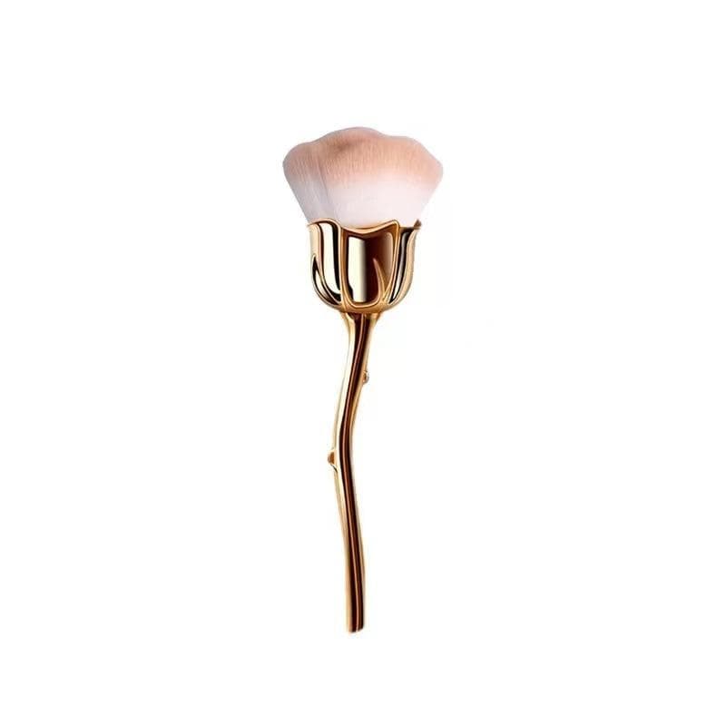 Rose Flower Nail Dust Brush Ultra Soft Nylon Dust Brush for Manicure Cleaner Tools Rose Shape Nail Brush Cleaning Supplies brown