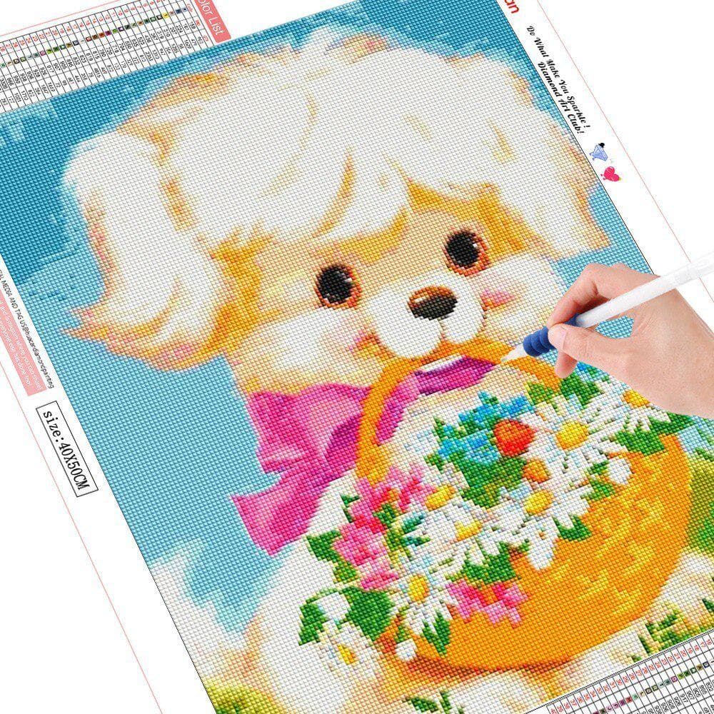 5D Diamond Painting Full Round Animal Dog Embroidery Sale Picture of Rhinestone Diamond 20X30