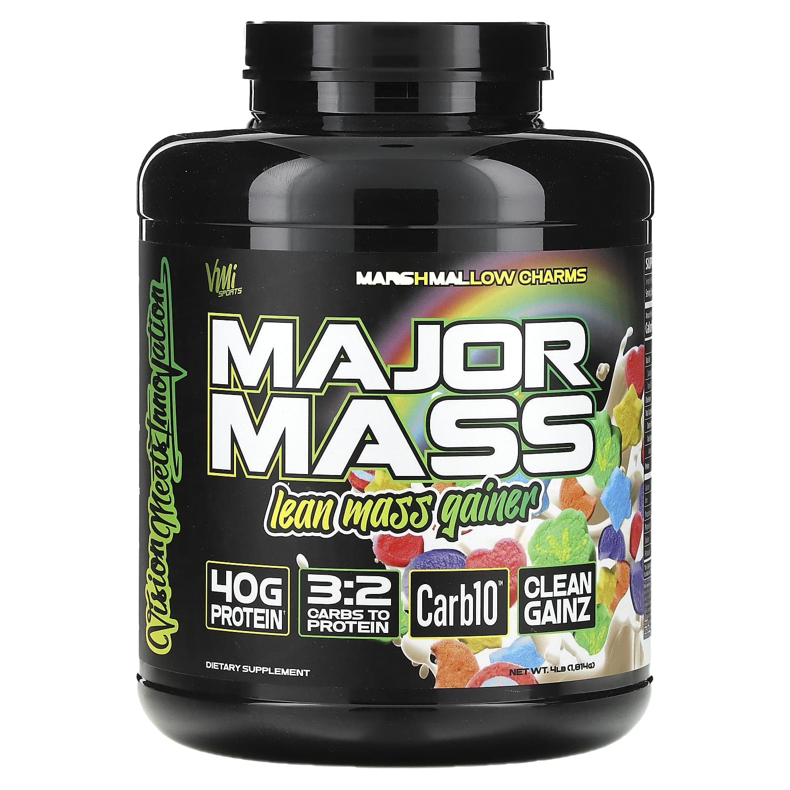 VMI Sports, Major Mass, Muscle Mass Gainer, Marshmallow Charm, 4 lb (1,814 g)