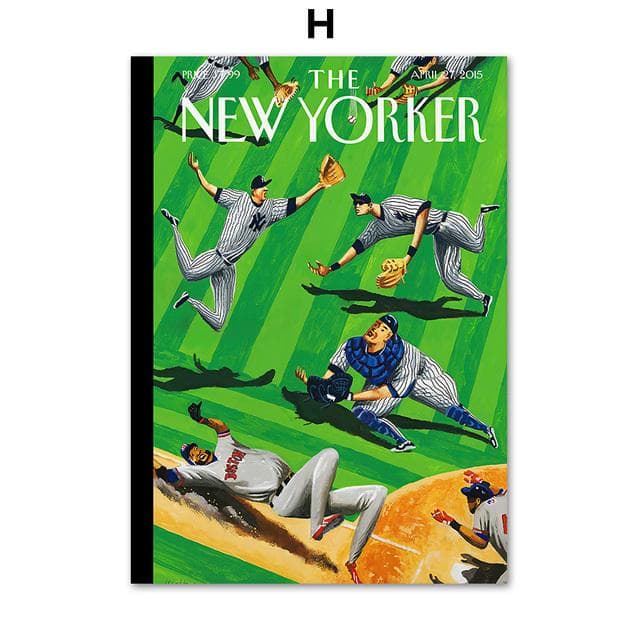 The New Yorker Posters and Prints Rero Wall Art Canvas Painting Wall Pictures for Living Room Decor Home Decoration No Frame 40*50cm