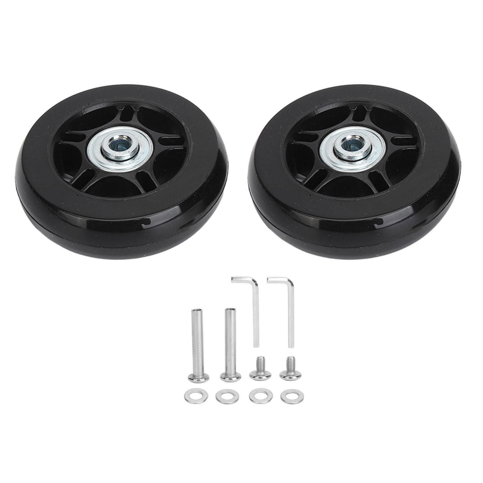 2Pcs Luggage Suitcase Replacement Wheels Universal Rubber Swivel Caster Wheels Bearings Repair Kits 70x19cm / 27.6x7.5in