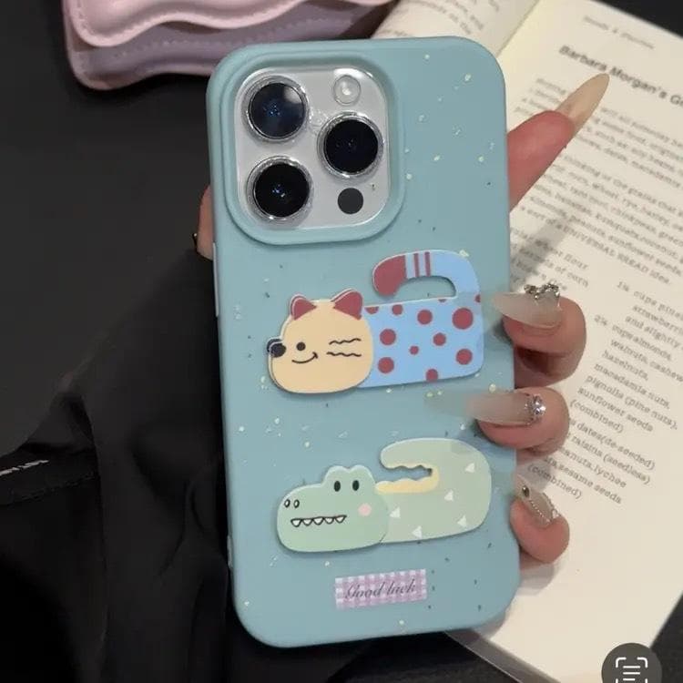 Three-dimensional Cartoon Animal Stickers Suitable for Apple 16promax Mobile Phone Case Iphone13 Anti-fall 12/11/15 Apple X