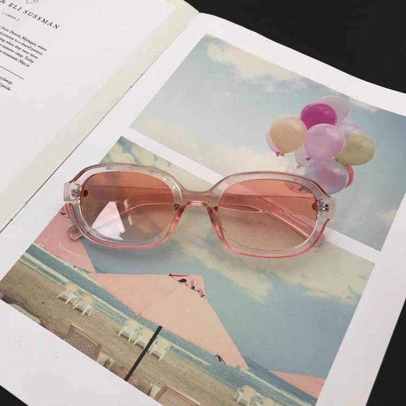 New Vintage Ellipse Women Sunglasses UV400 Resin Frame Outdoor Riding Glasses Fashion Travel Eyewear For Men And Women As shown in the figu