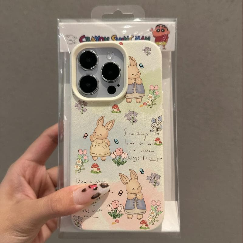 Applicable To Apple 16promax Mobile Phone Case Iphone12 Premium 15pro Leather Pattern 13 Rabbit 14 Cartoon iPhone X
