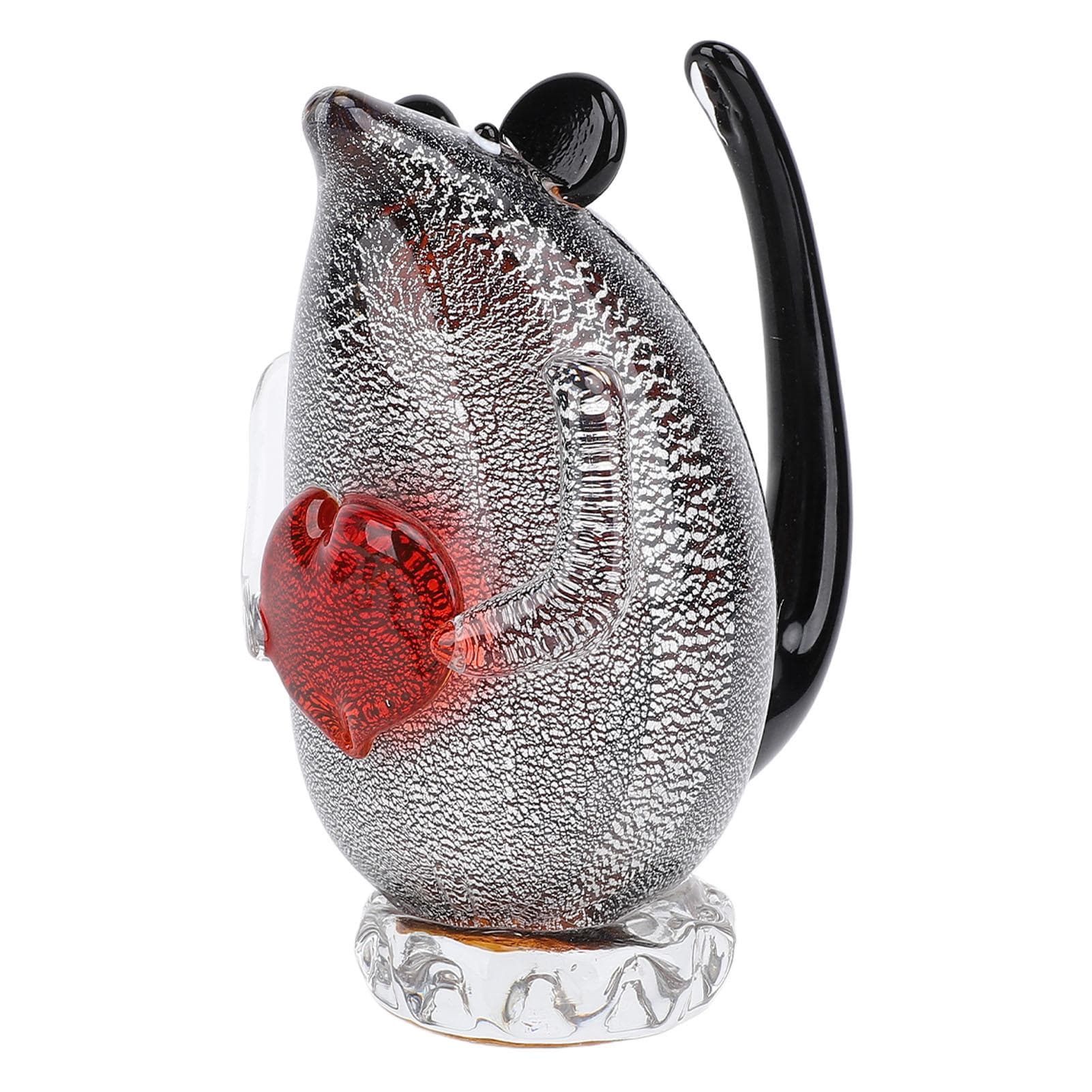Crystal Glass Mouse Figurine Art Glass Decorative Rat Sculpture for Desk Bookshelf Bedside Cabinet