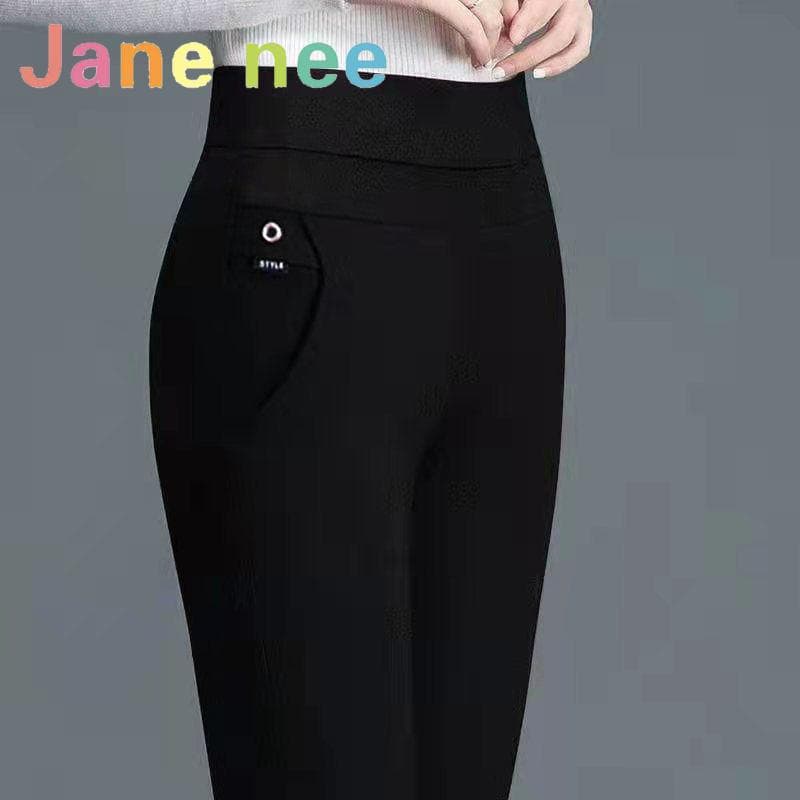 Spring Women's Straight Pants Summer Thin High Waist Solid Colour Large Size Trousers 4XL black
