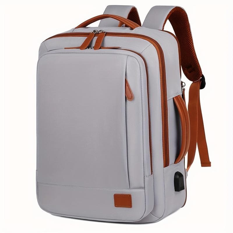 Large Capacity Expandable Laptop Backpack, Lightweight Travel Shoulder Bag, Dry and Wet Separation, Handheld Design light grey