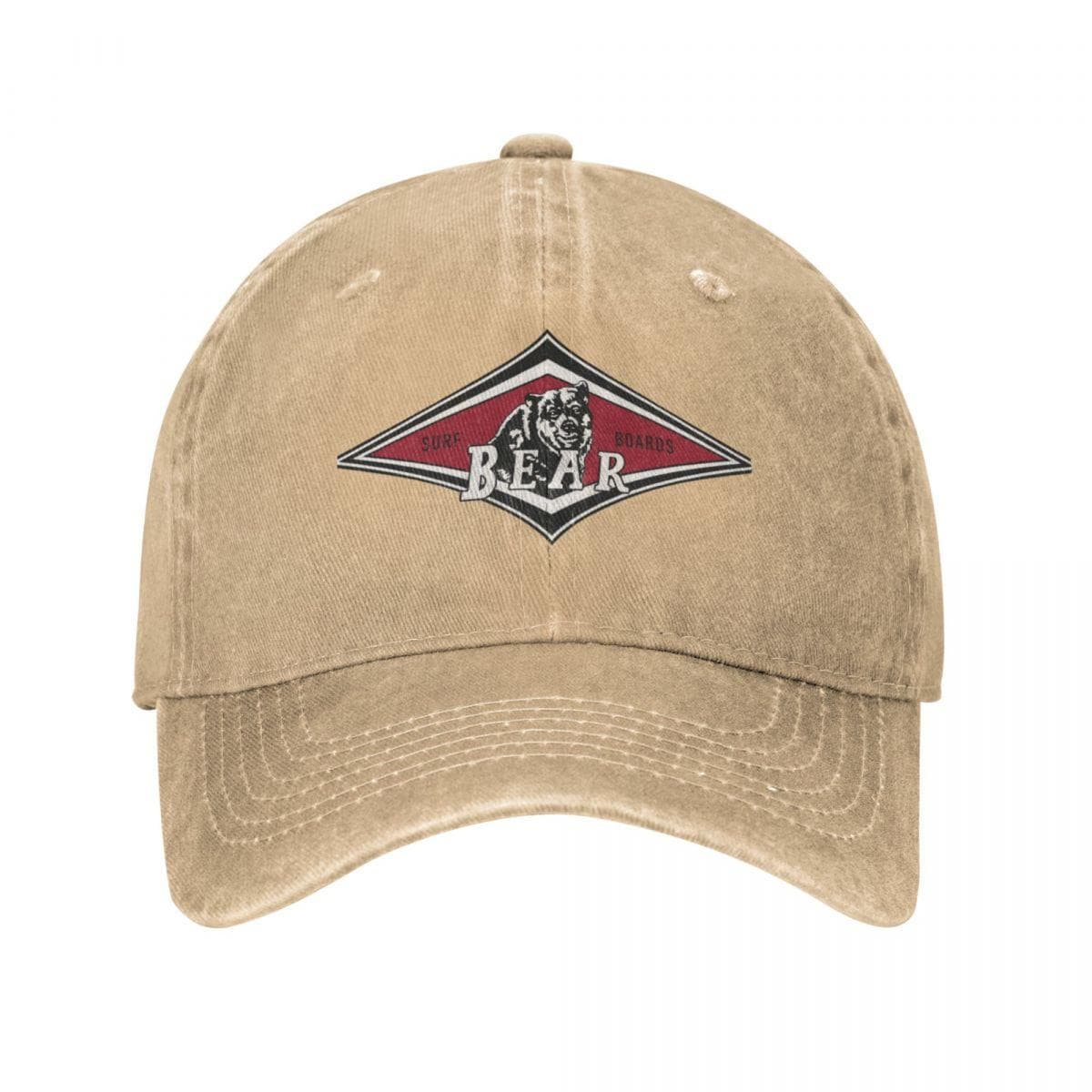 Vintage Surfing Bear Big Wednesday cult Surfboard surf logo diamond retro T shirt Baseball Cap Sun Cap Beach Unisexs Cap Women'S