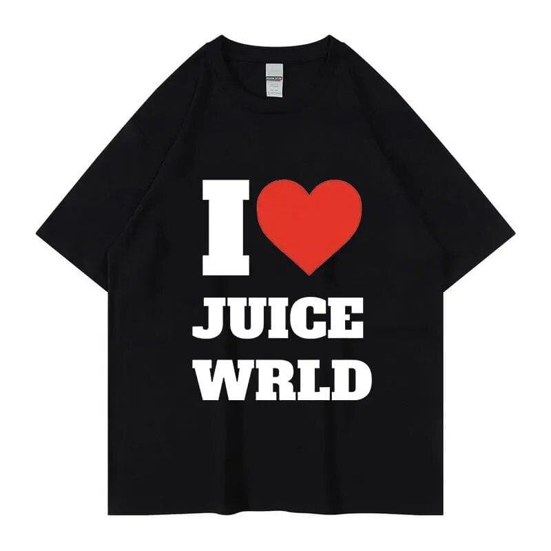 Rapper I Love JUICE WRLD Graphic T Shirt Summer Unisex's Fashion Oversized T-shirt Unisex 100% Cotton Tops Tees Hip Hop Streetwear S