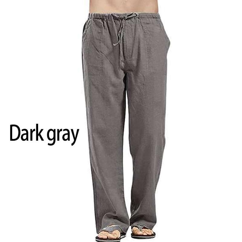 Men's Plus Size Loose Pants Trousers Elastic Waists Straight Party Pants streetwear 4XL dark gray