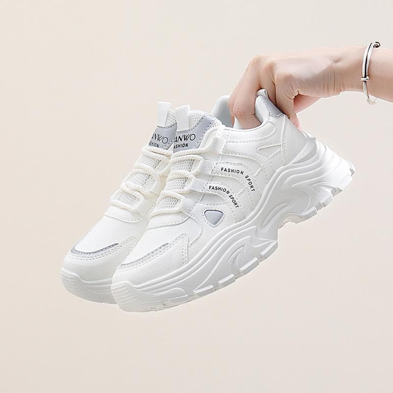 ins Korean version of the new dad shoes for women 2025 spring student running sports platform heightening casual shoes for women H6578 40 beige