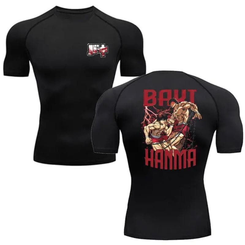 Anime Baki Hanma Compression Shirt Men Quick Dry Gym Running Jogging T Shirt Men Fitness Cycling Jersey T Shirts Men Rashguard XS