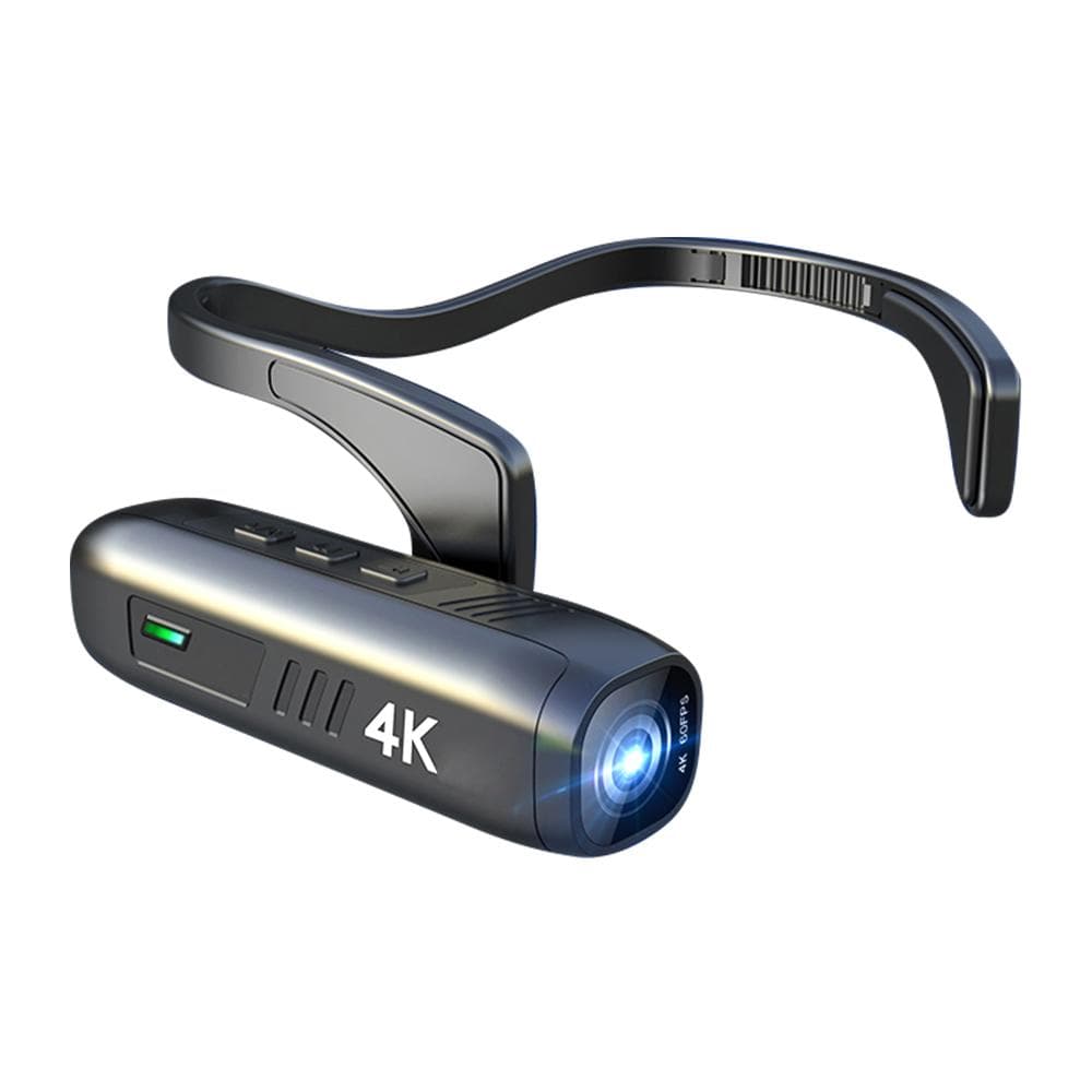 4K 30FPS Head Mounted Camera Wearable WiFi Video Camera Camcorder Webcam 120 degrees Wide Angle Lens black