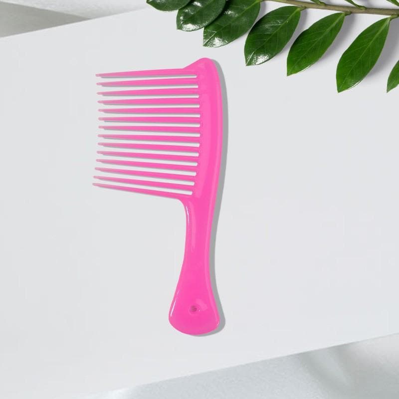 1pc Wide-Toothed Comb, Anti-Static Hair Brush, Long Tooth Fork Comb, Salon Professional Hair Coloring & Styling Tool, Suitable For All Hair Types pink
