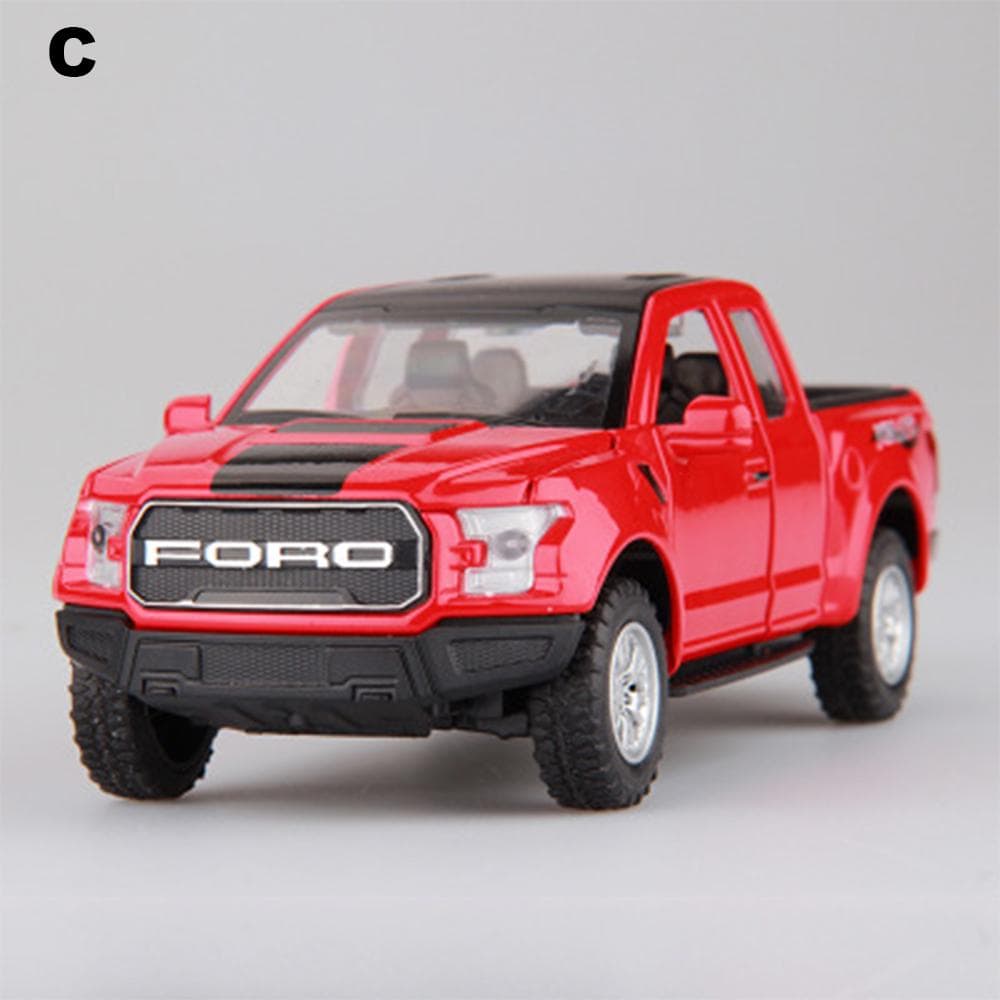 1/32 F150 Alloy Car Model Simulation Raptor Pickup Car Sound and Light Door red