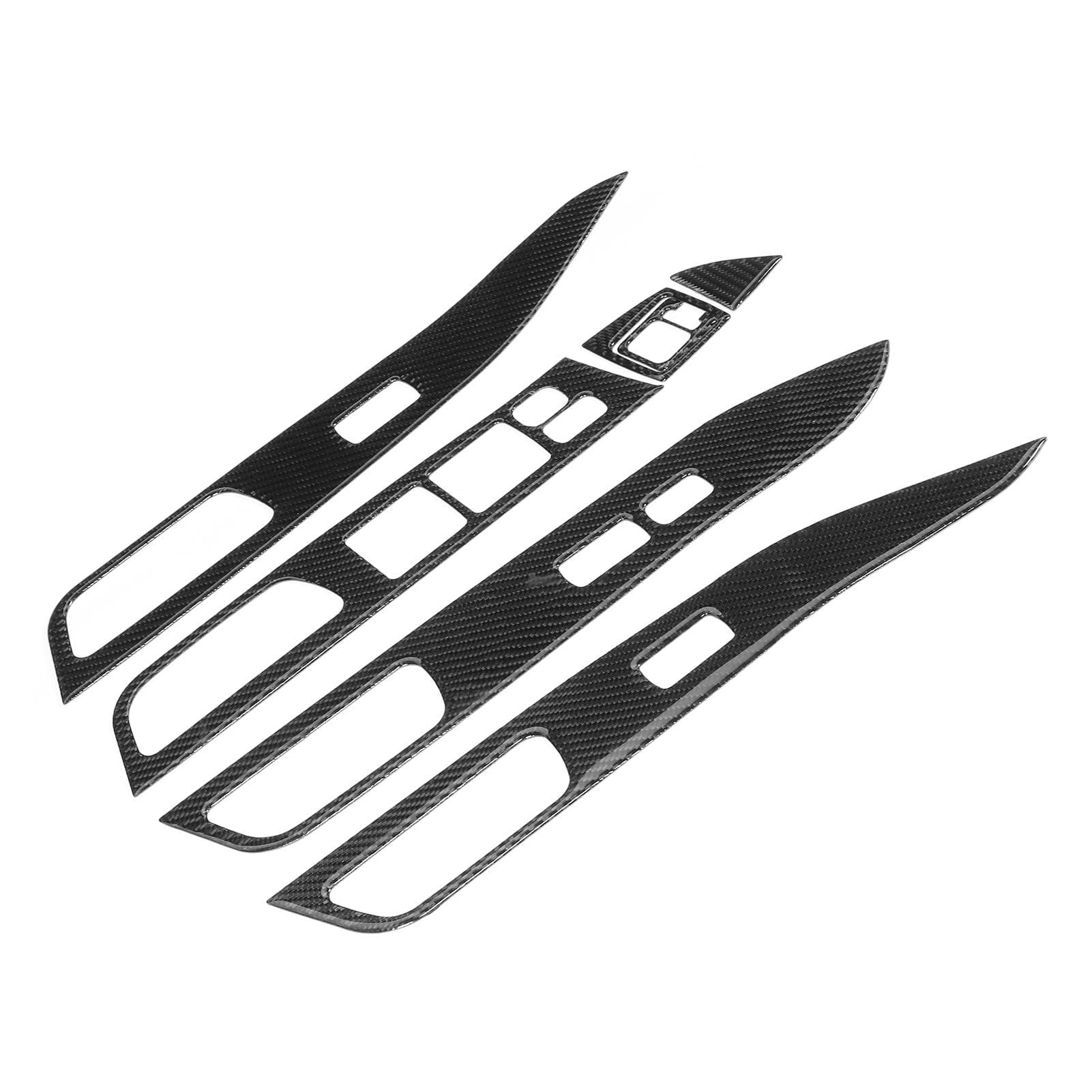 7pcs Carbon Fiber Window Switch Cover Glass Lifting Panel Decor Trim Fit for Mitsubishi Lancer