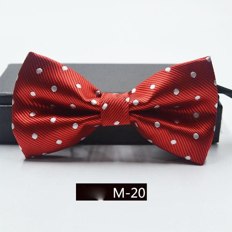 Striped Formal Satin Bow Tie Wedding Classic Adjustable Neckties Fashion Men 6*11cm red