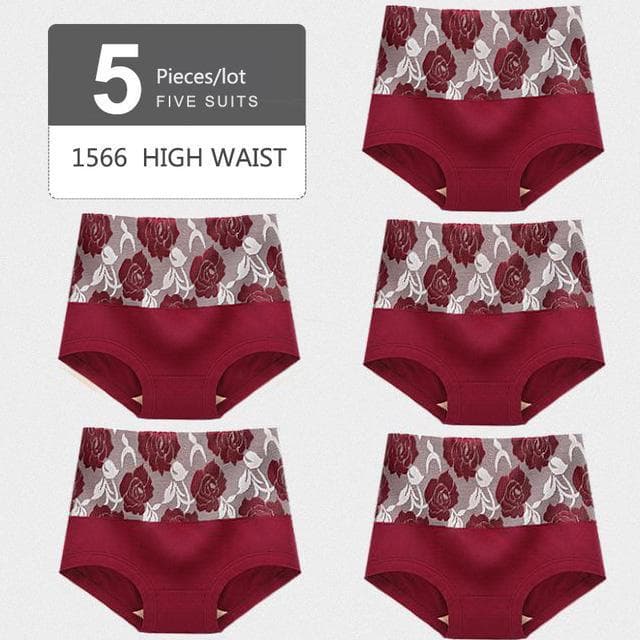 5Pcs Breathable Cotton Panties High Waist Briefs Women's Underwear Ladies Underpants Size M-XXL XXL
