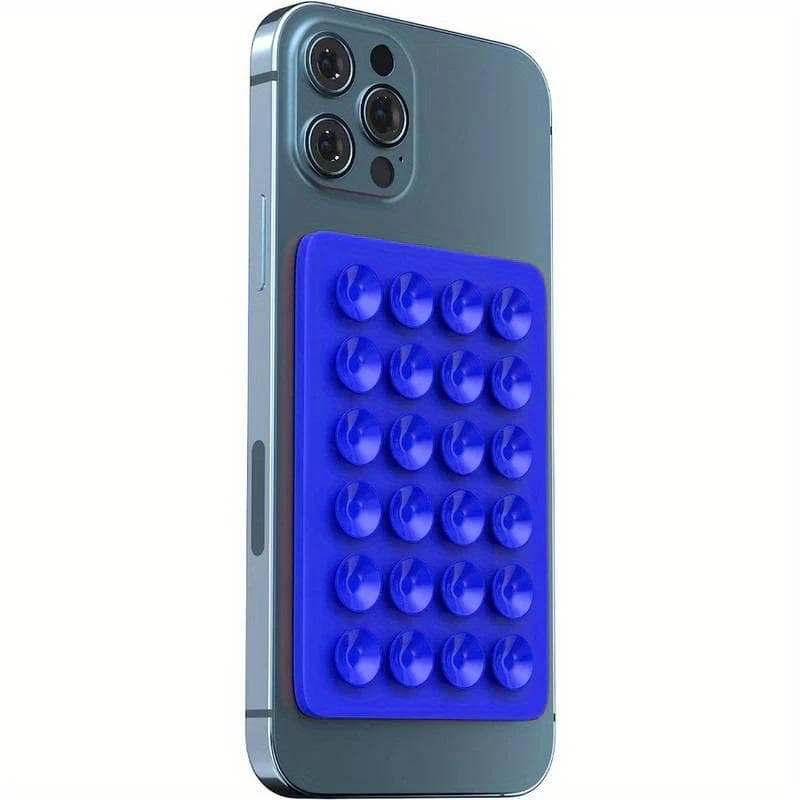 Silicone Suction Phone Holder Mat Multifunctional Suction Cup Wall Stand Square Anti-Slip Single-Sided Case Mount Back Sticker blue