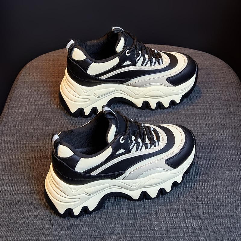 Daddy Shoes Women's Trendy  Spring New Versatile Retro Sports Shoes Thick Bottom Increased Breathable Women's Shoes 39