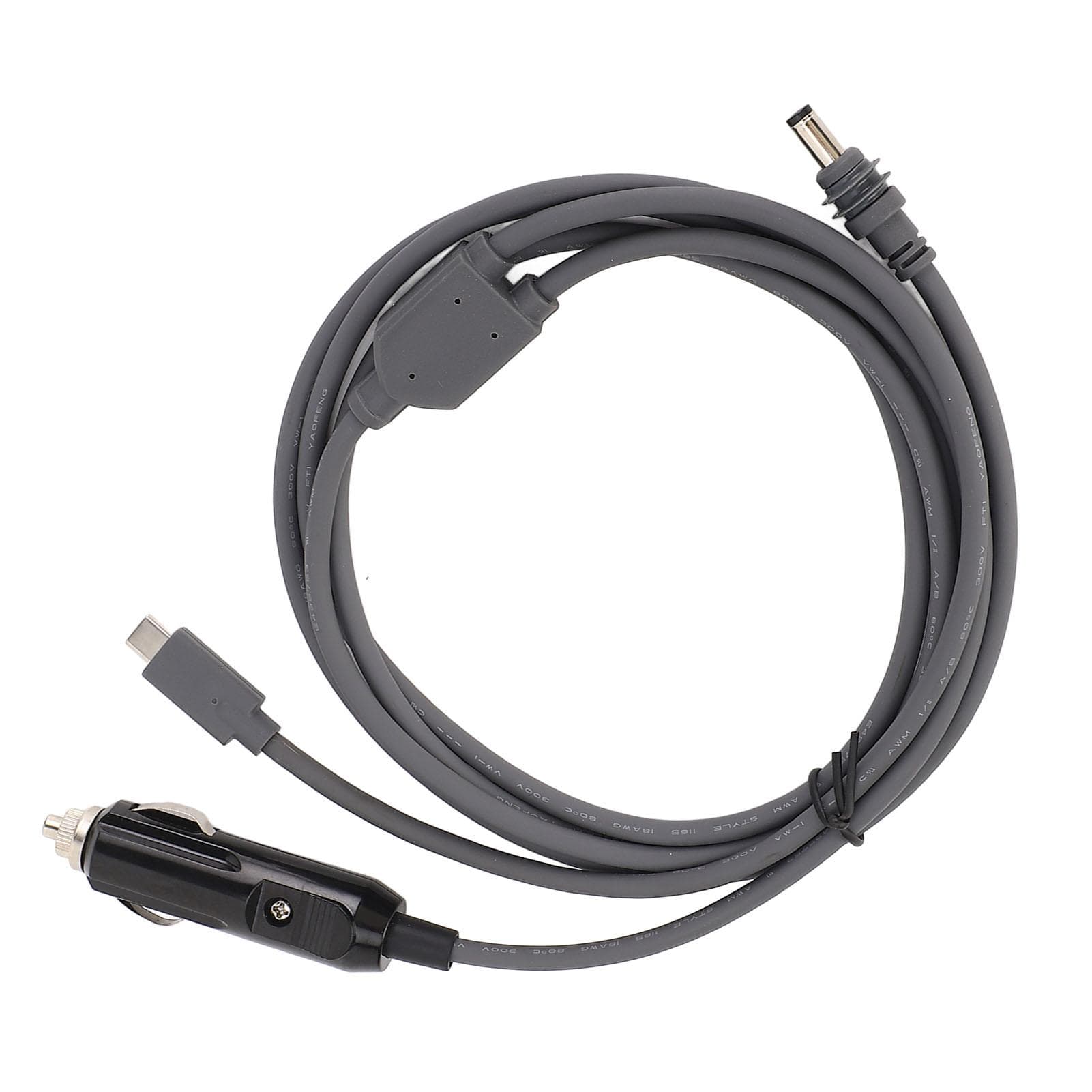 2 in 1 Power Cable for Mini Dish Antenna USB C and Cigar Lighter Adapter to DC 5.5x2.1mm Power Cord