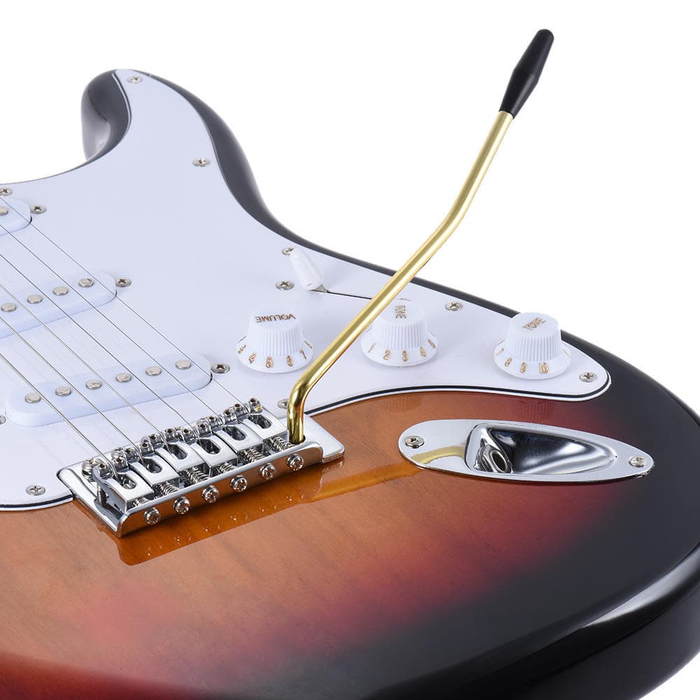 6mm Thread Diameter Single Tremolo Trem Vibrato Whammy Bar Arm Crank Lever for Electric Guitar Tremo Golden with Black Tip black