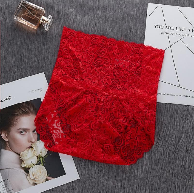 Women Sexy Hip Lingerie Lace Panties Lace High Waist Brief Panties Thong High Waist Knicker Underwear Transparent Briefs Plus Size Sexy XL